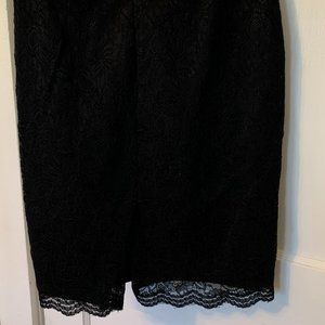 Knee length black Lace-look skirt